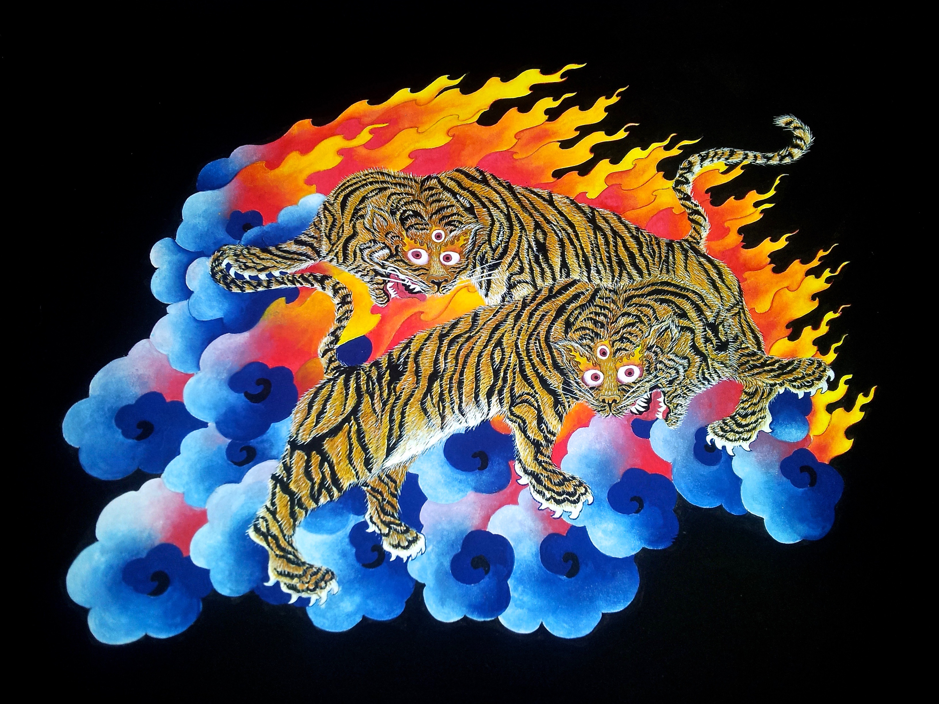 Playful Tigers 48cm x 42cm €250,00